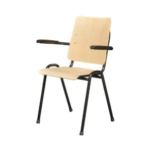 Ryan blank hout arm Metalen stoel Time Out met arm