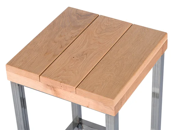 Cesar-hout-detail Hocker Cesar Hout