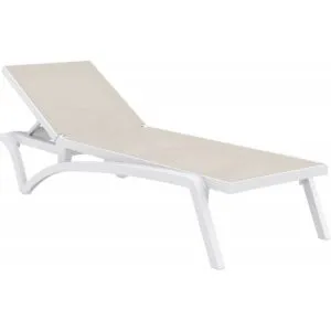 sunlounger-pacific dove grey Ligbed Pacific Sunlounger White Taupe