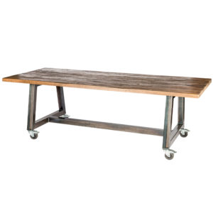 Tafel Antiek Eiken wielen