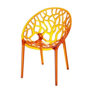 Designstoel Crystal orange transparant