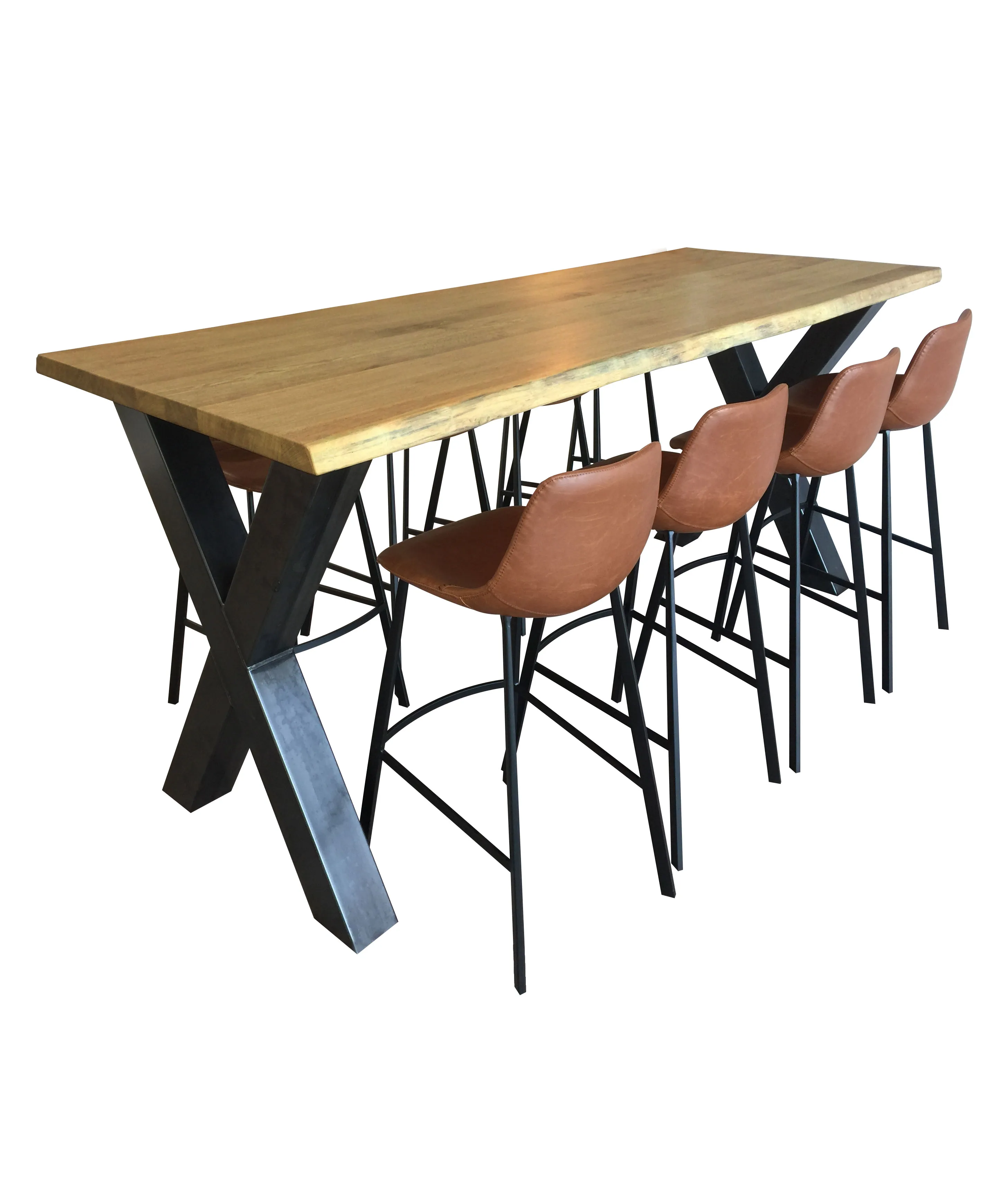 Hoge bartafel x poot Stalen onderstel X-poot H