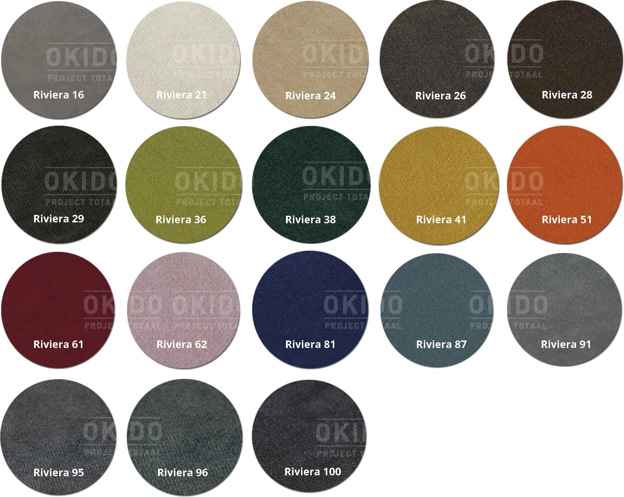Riviera kleurrondjes met logo Armstoel Omega Cap