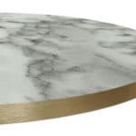 Melaminetafel marmer messing
