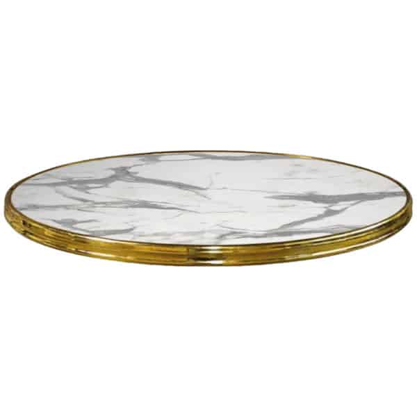 Terrastafel White Marble Messing 3-teens