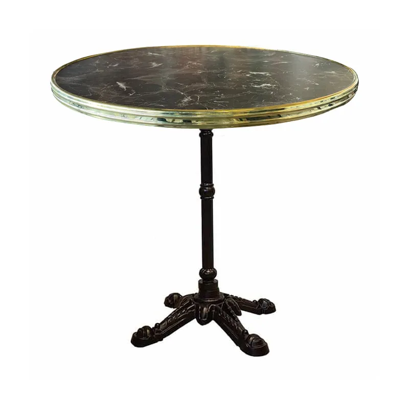 Terrastafel brown marble met messing rand Terrastafel messing rand
