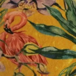 17104 Flamingo ocre Poef met print