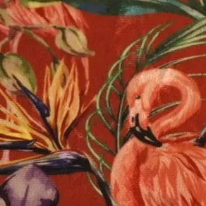 17104 Flamingo terra Poef met print