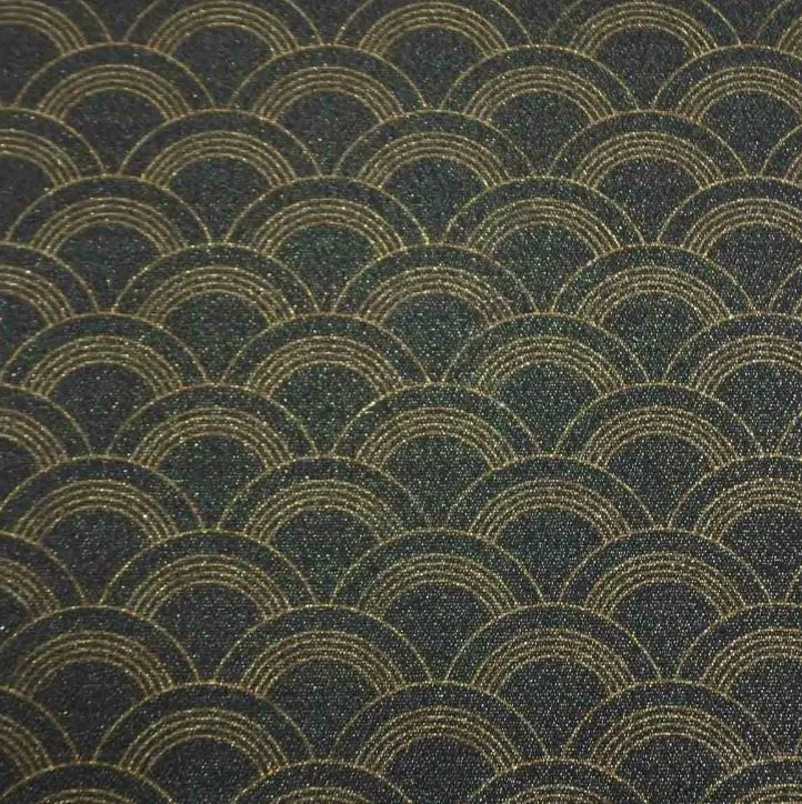 18099 Semicircles black Poef met print