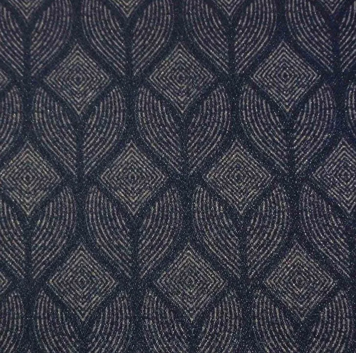18104 Abstract geometric royal blue Poef met print