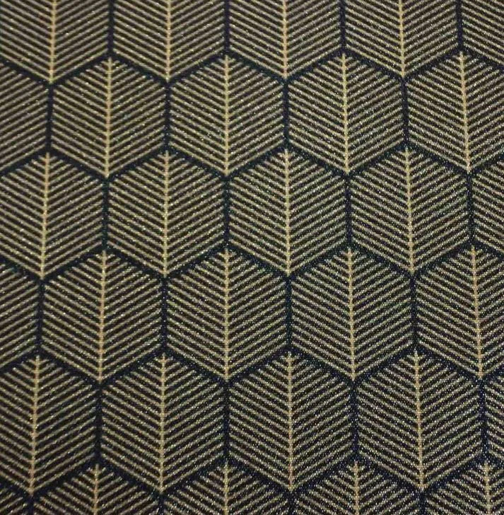 18105 geometrical lines black Poef met print