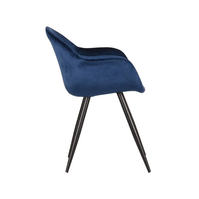Floris-velvet-blauw zijkant Stoel Floris Velvet blauw