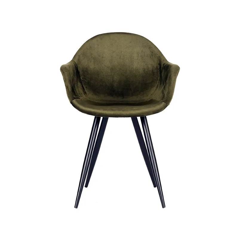 Floris-velvet-legergroen voorkant Stoel Floris Velvet legergroen