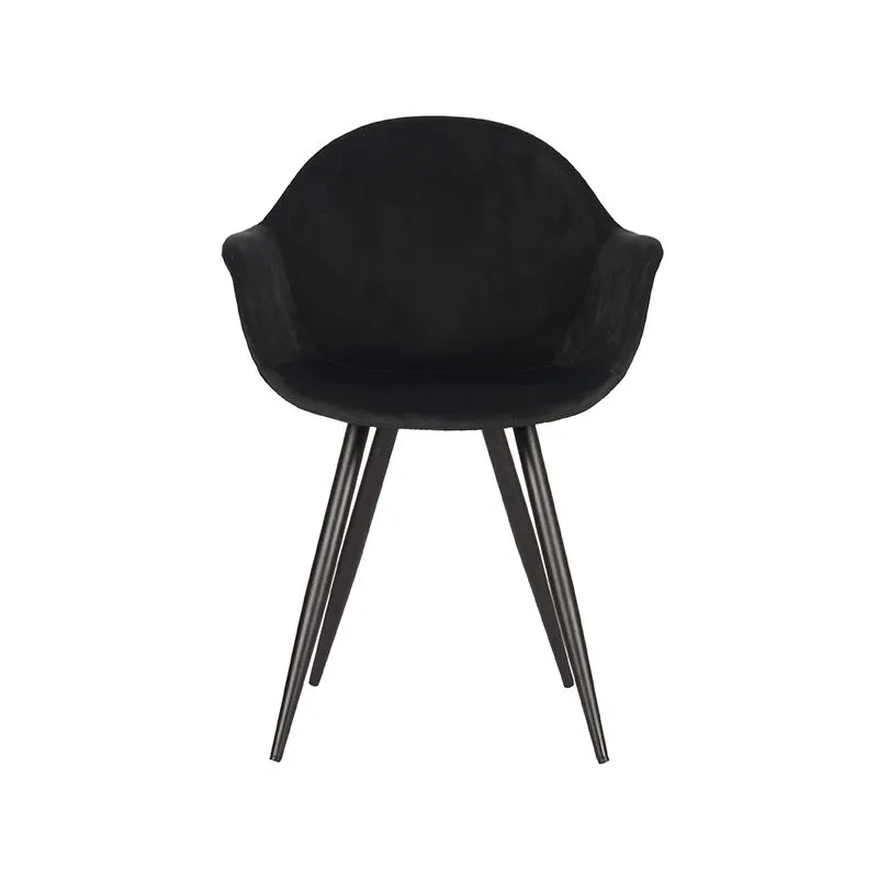 Floris-velvet-zwart voorkant Stoel Floris Velvet zwart
