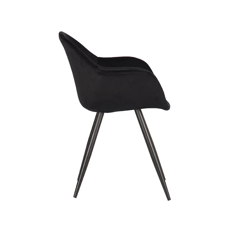 Floris-velvet-zwart zijkant Stoel Floris Velvet zwart