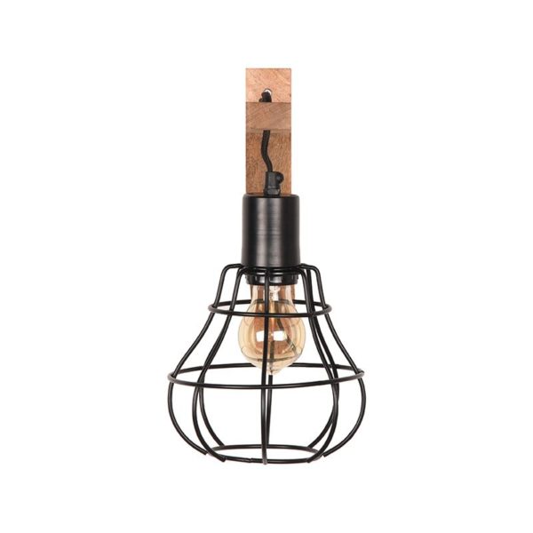 Wandlamp Drop zwart metaal