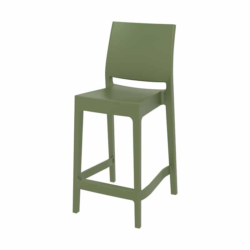 Barkruk Mayra olijfgroen Horecameubilair.be