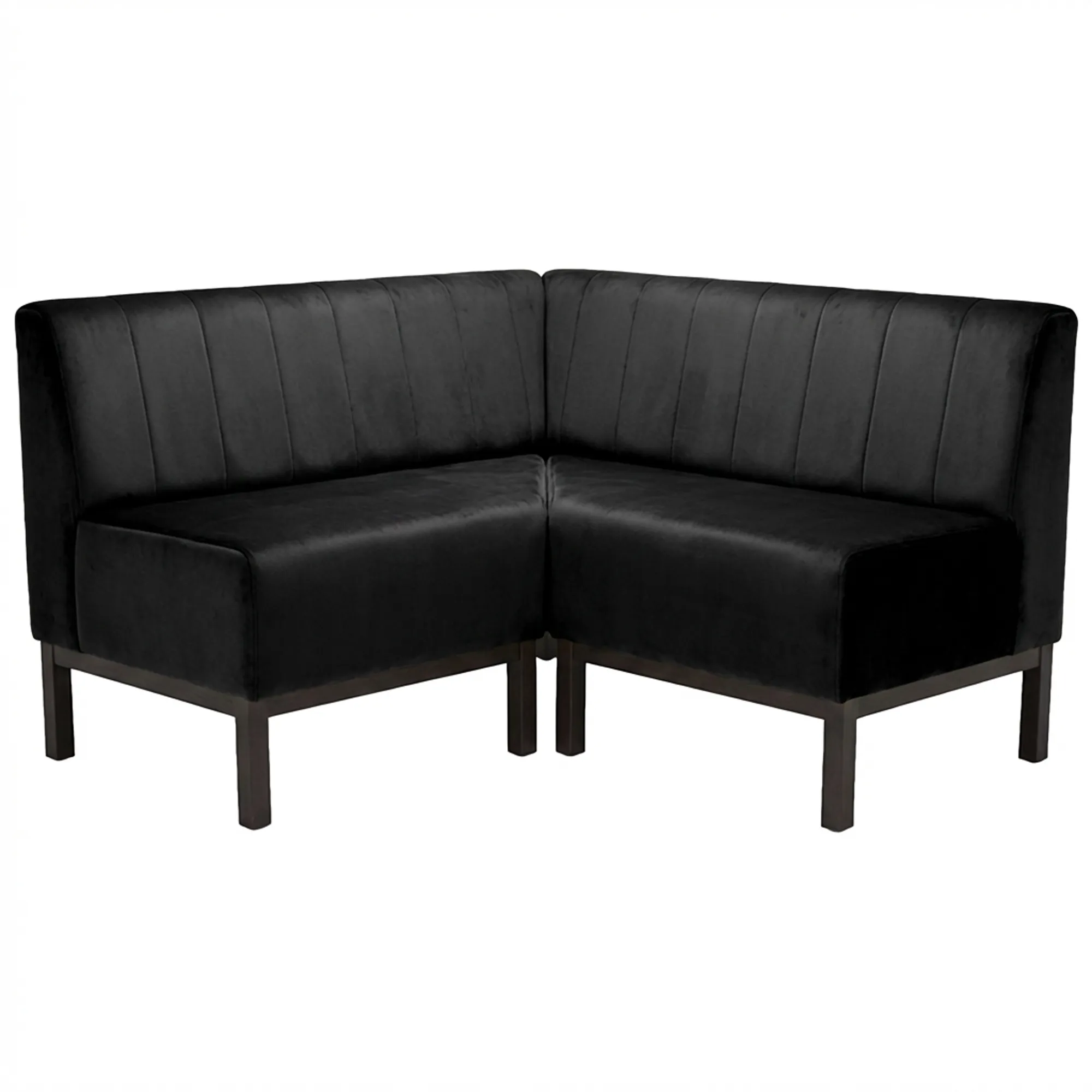 Loungebank Torino hoekstuk haaks Loungebank Torino velvet op poten