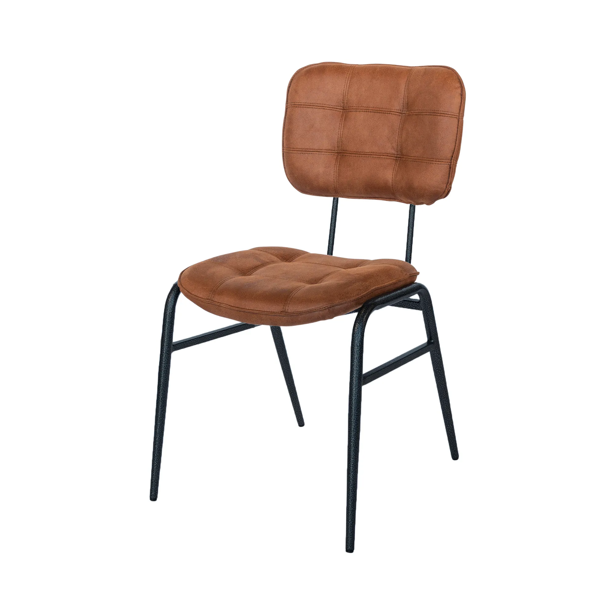 Denver cognac Stapelstoel Denver microfiber cognac