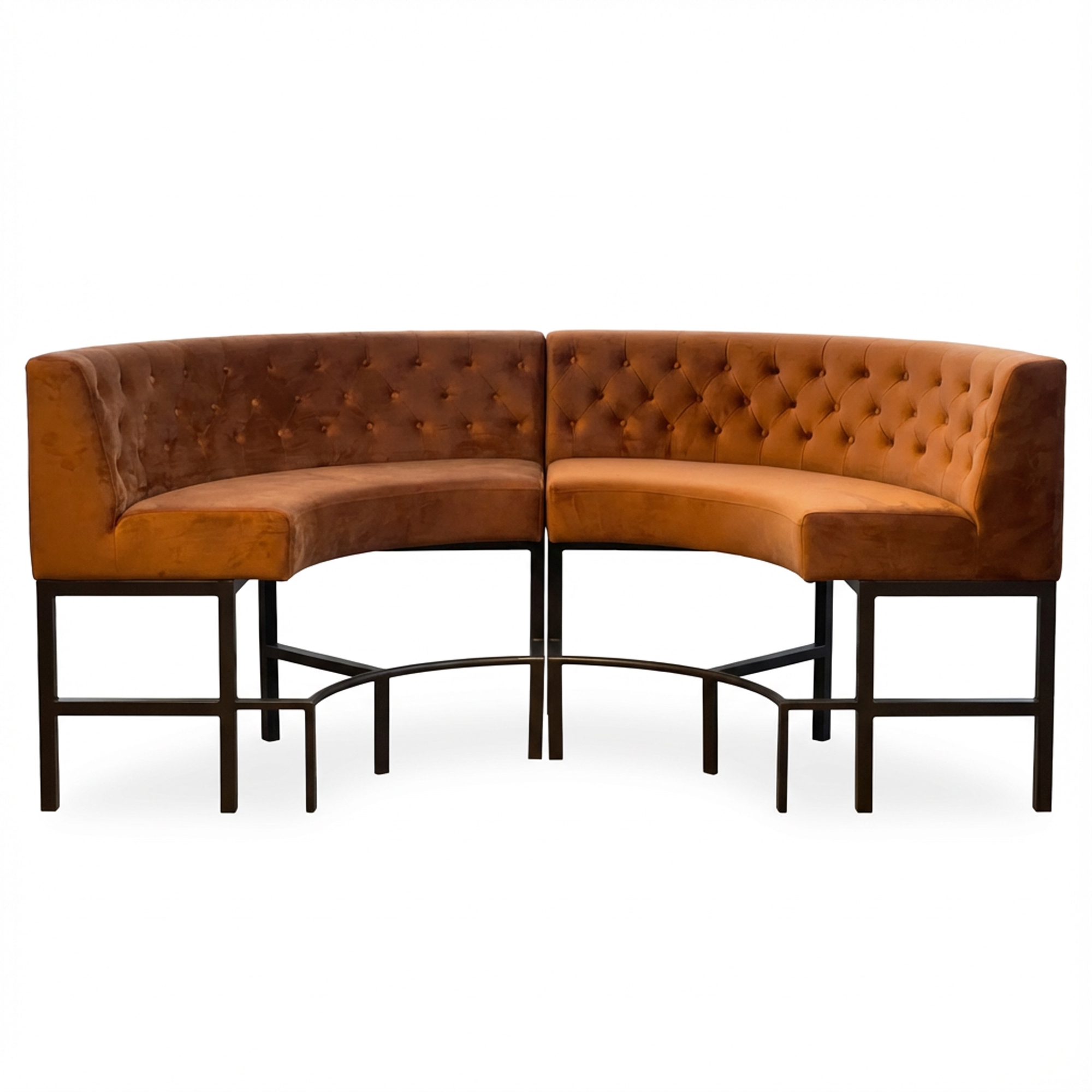 Barbank Hugo halfrond gecapitonneerd