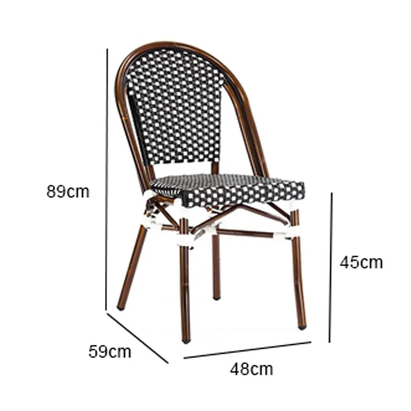 Belle zonder arm afmetingen Terrasstoel Belle zwart/wit