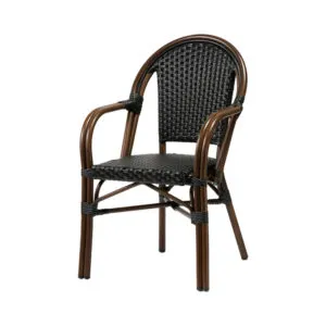 Belle zwart met arm Terrasstoel Belle zwart met arm