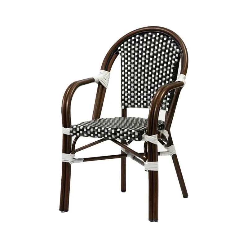 Belle zwart wit met arm Terrasstoel Belle zwart/wit met arm