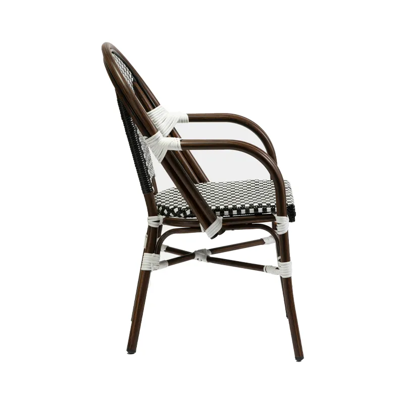 Belle zwart wit met arm Terrasstoel Belle zwart/wit met arm