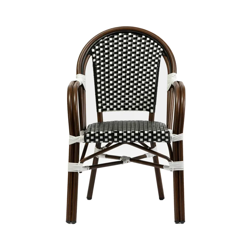 Belle zwart wit met arm Terrasstoel Belle zwart/wit met arm