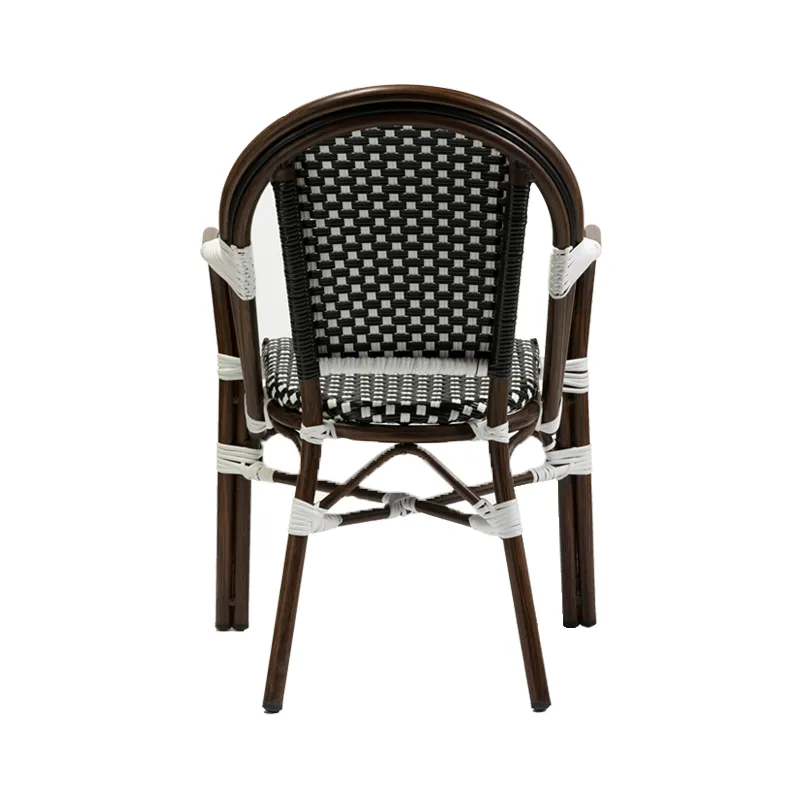 Belle zwart wit met arm Terrasstoel Belle zwart/wit met arm