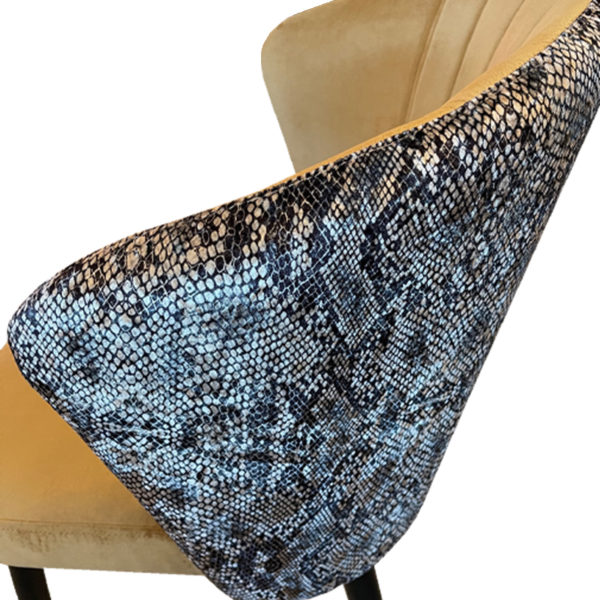 Stoel Richmond goudbruin met print