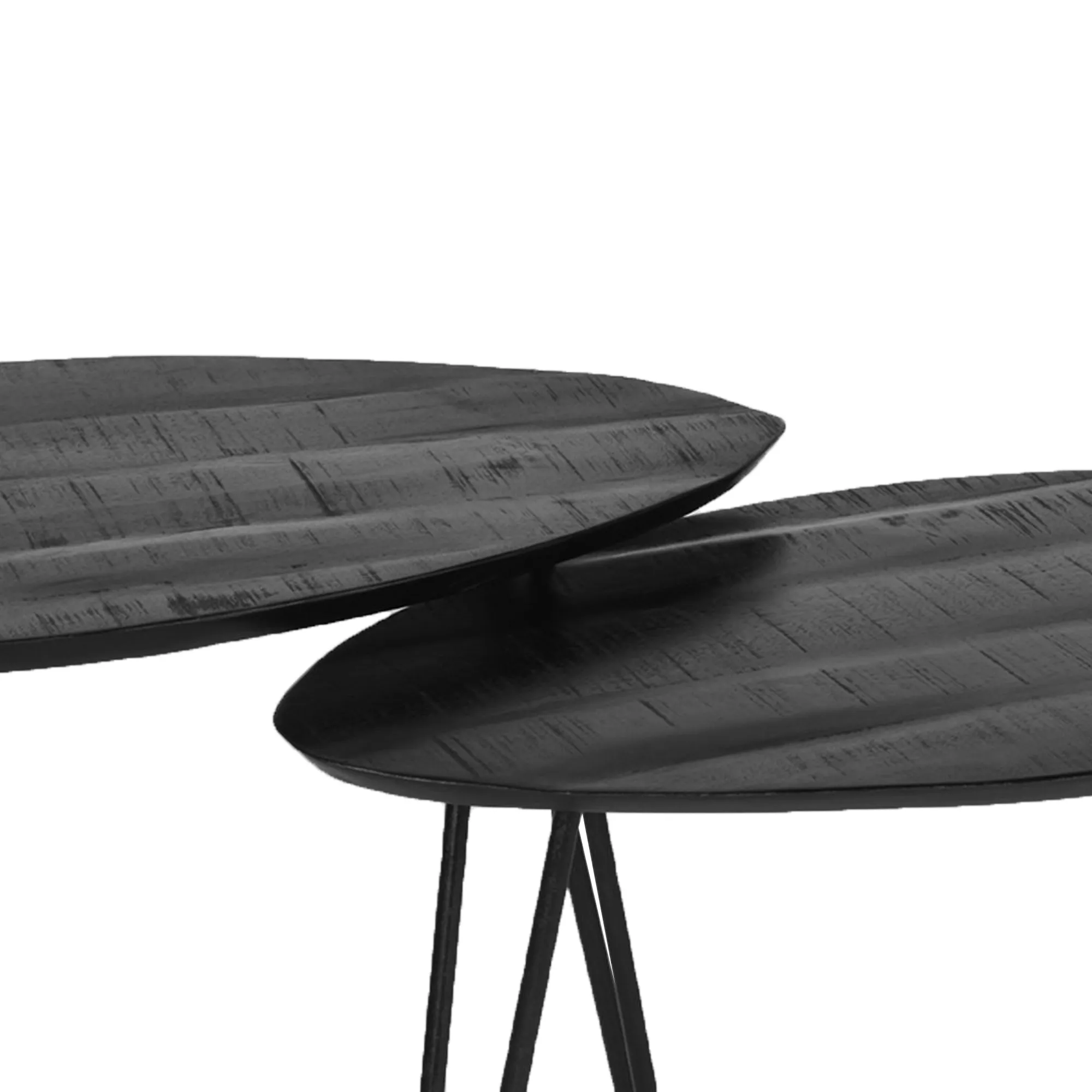 Salontafel mango zwart detail Salontafelset Frisk zwart