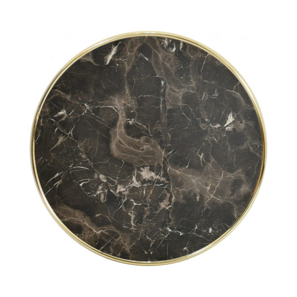 Terrastafelblad Brown Marble 5658 met messing rand