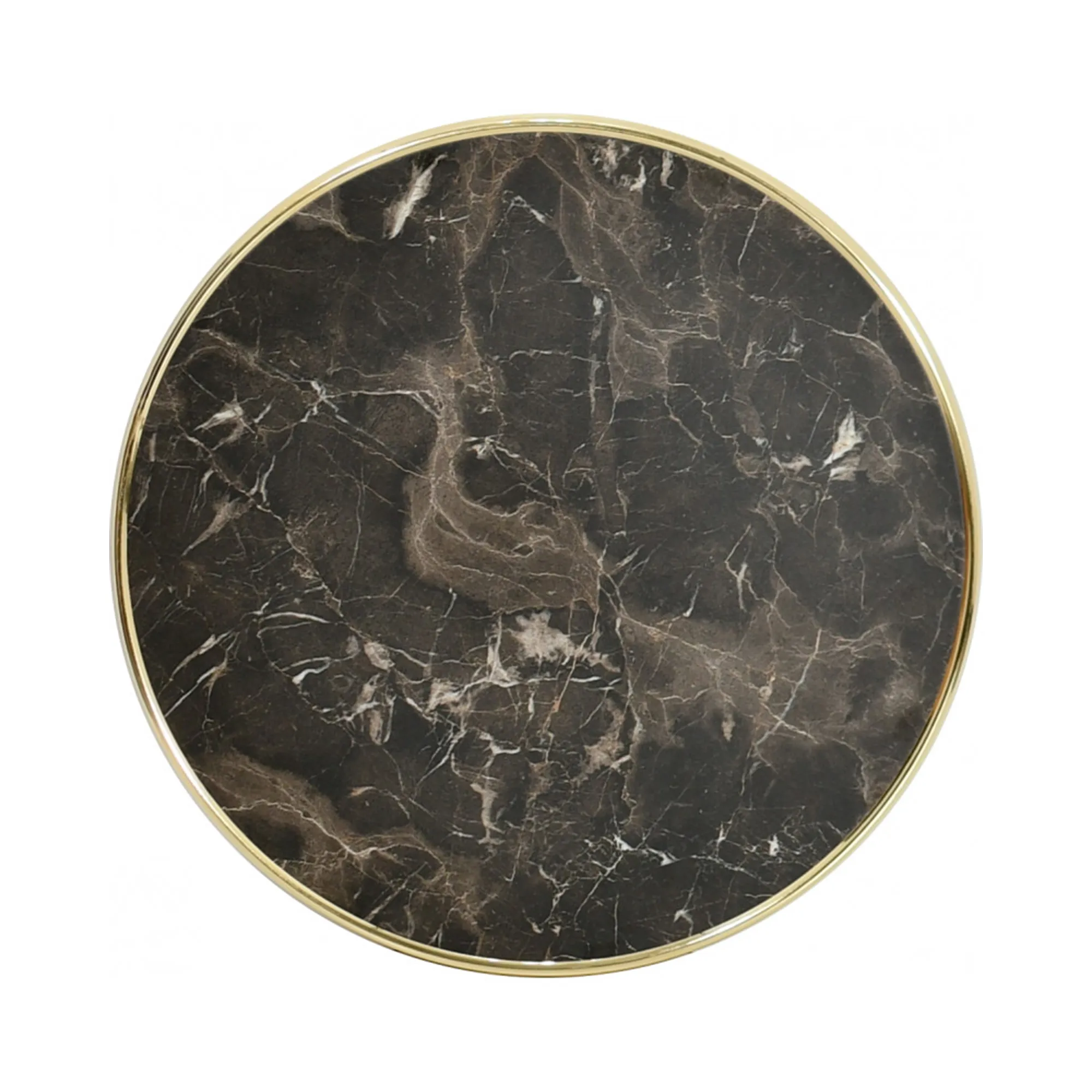 Marble Brown 5658 messing Terrastafelblad Brown Marble 5658 met messing rand