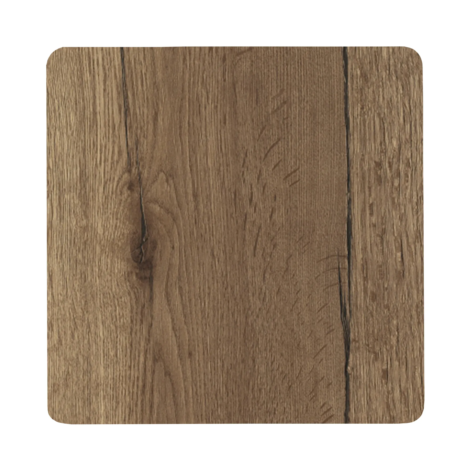 Melamineblad Halfax Oak Tobacco met afgeronde hoeken Melamineblad Halifax Oak Tobacco met afgeronde hoeken en messing/koper rand