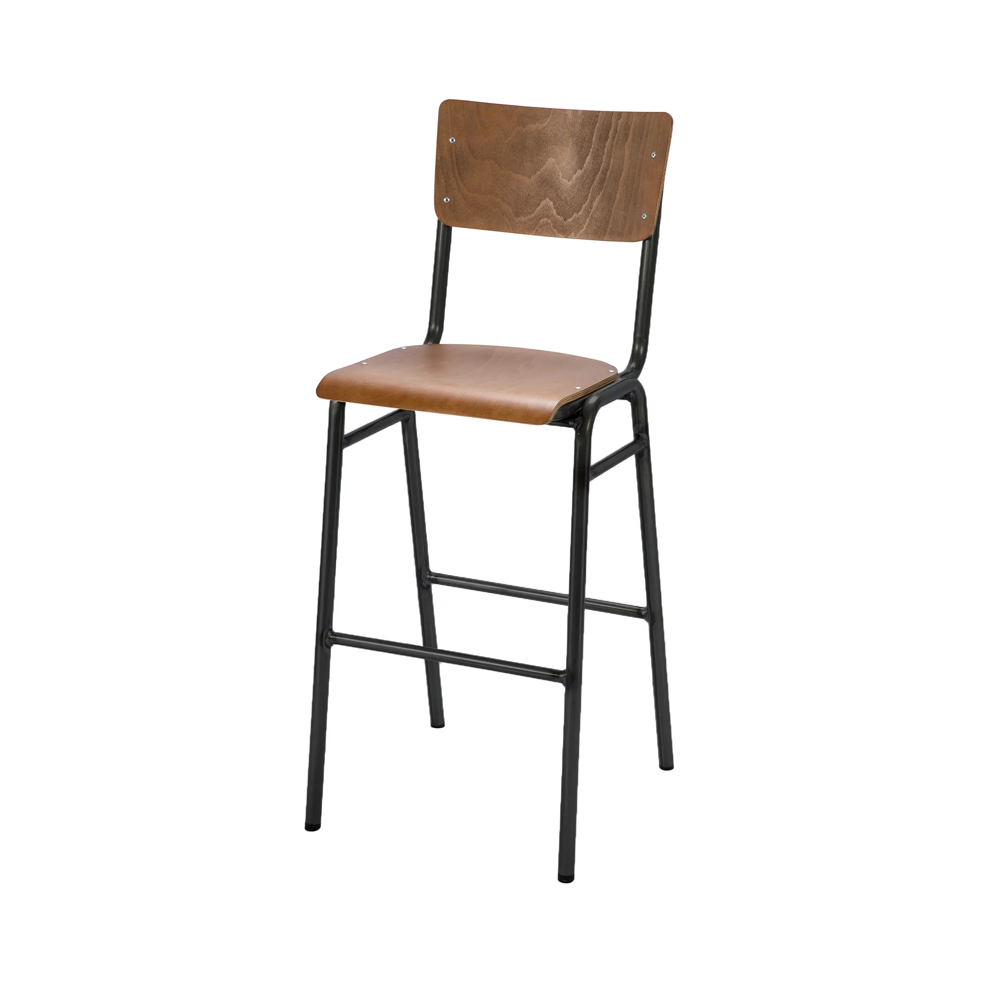 Barkruk Jens bruin met zwart frame Barkruk Jens bruin