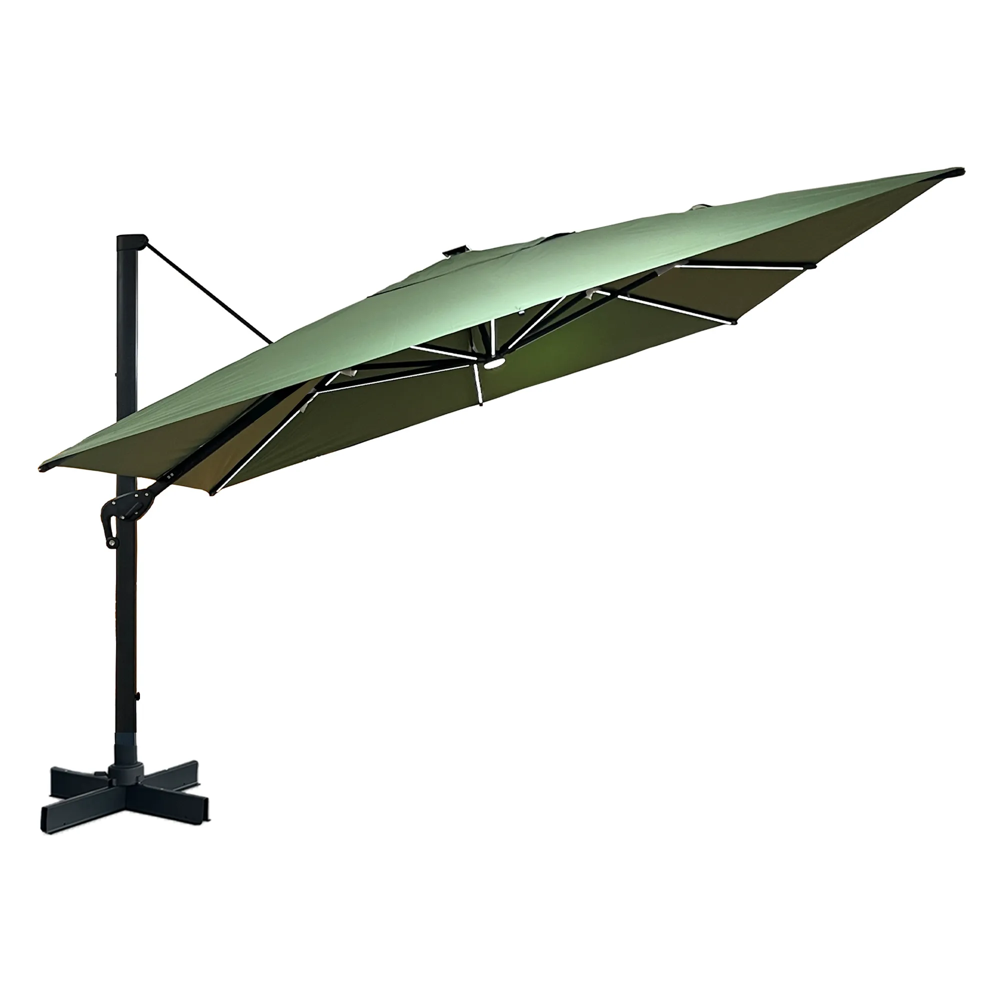 Zweefparasol Emma olijfgroen Zweefparasol Emma 300×300 groen