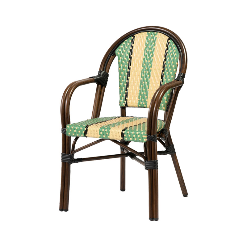 Terrasstoel Belle mint/beige met arm
