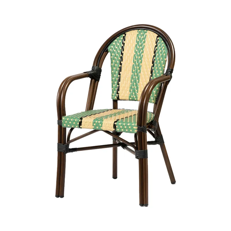 Terrasstoel Belle mint/beige met arm Terrasstoel Belle mint/beige met arm