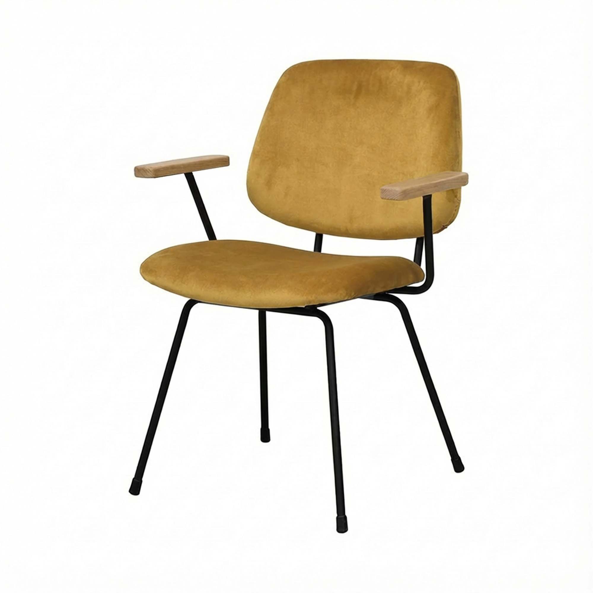 Armstoel Sarah velvet goudbruin