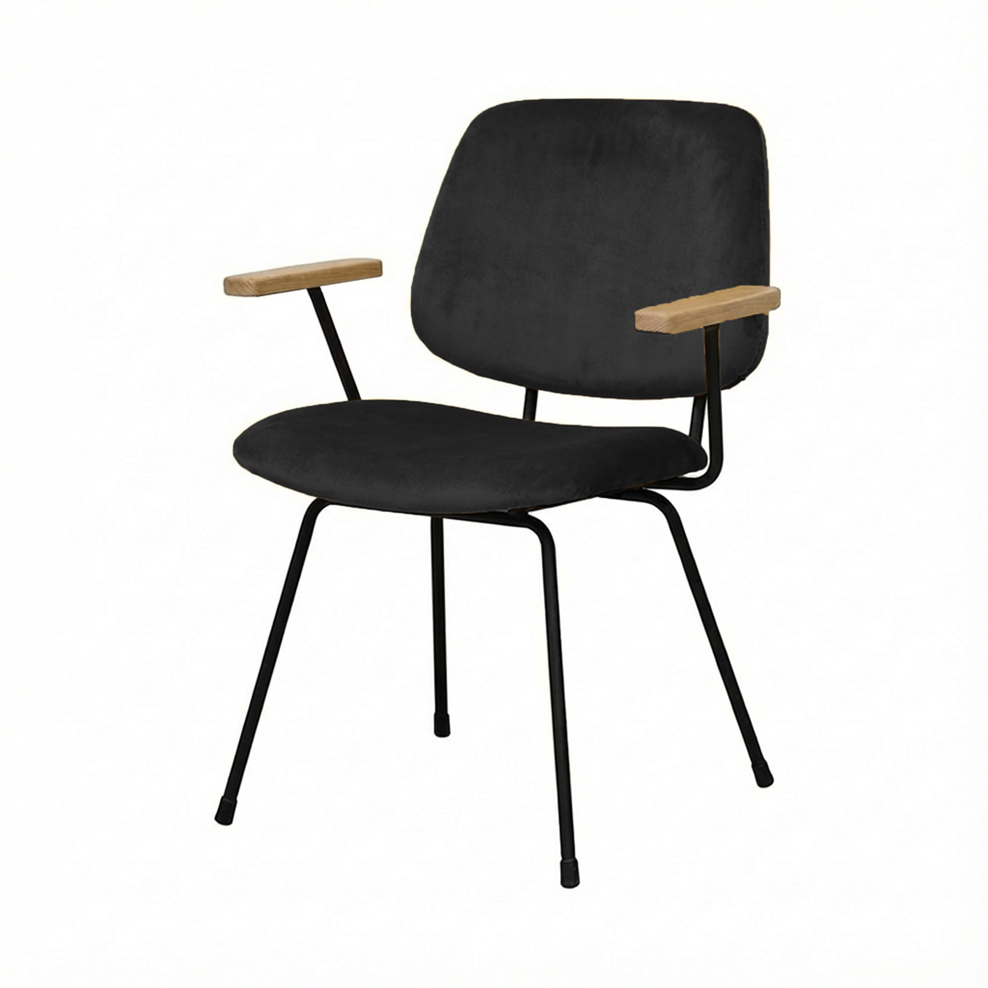 Armstoel Sarah velvet zwart