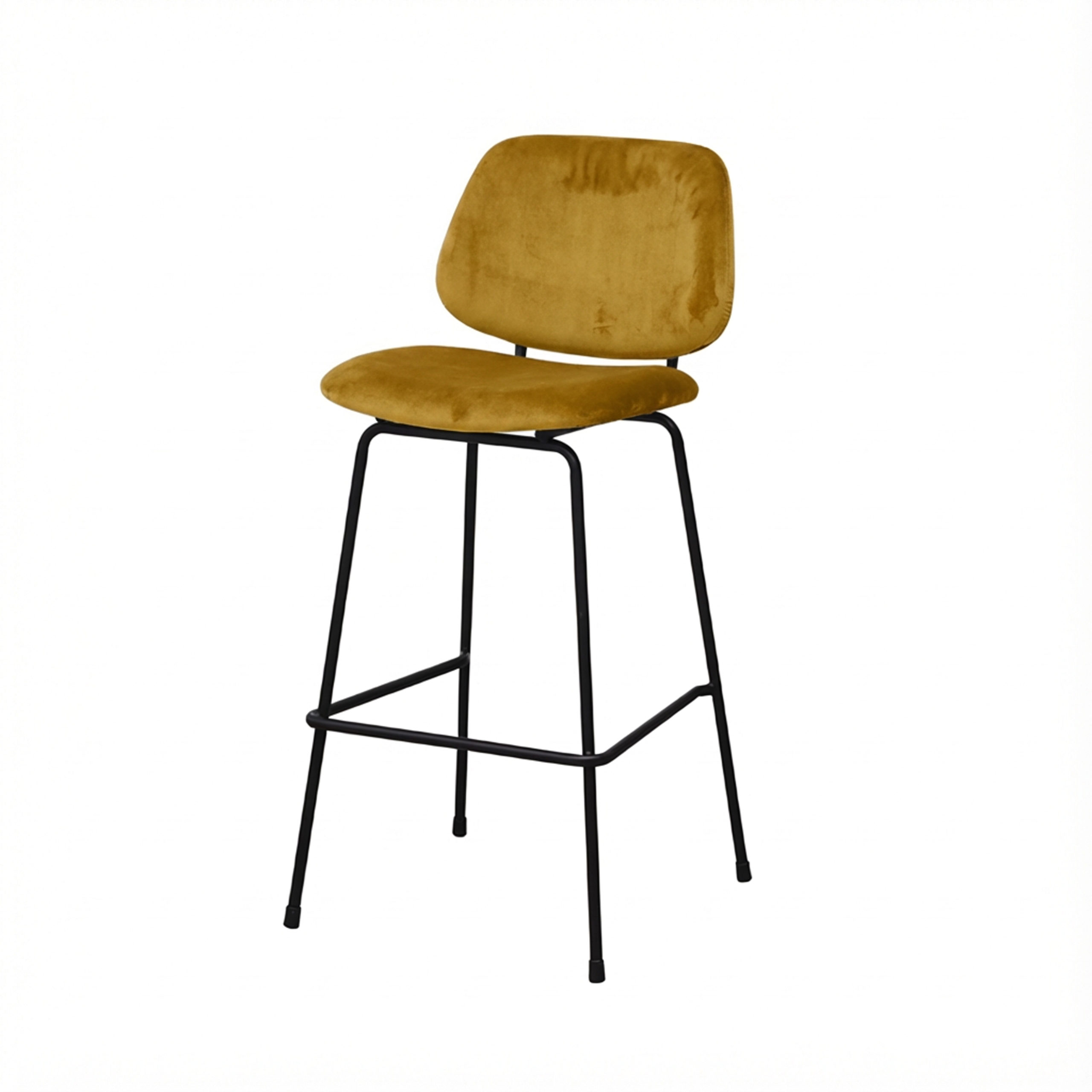 Barkruk Sarah velvet goudbruin