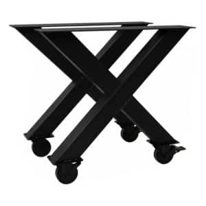 X-poten op wielen Stalen onderstel X-poot met wielen