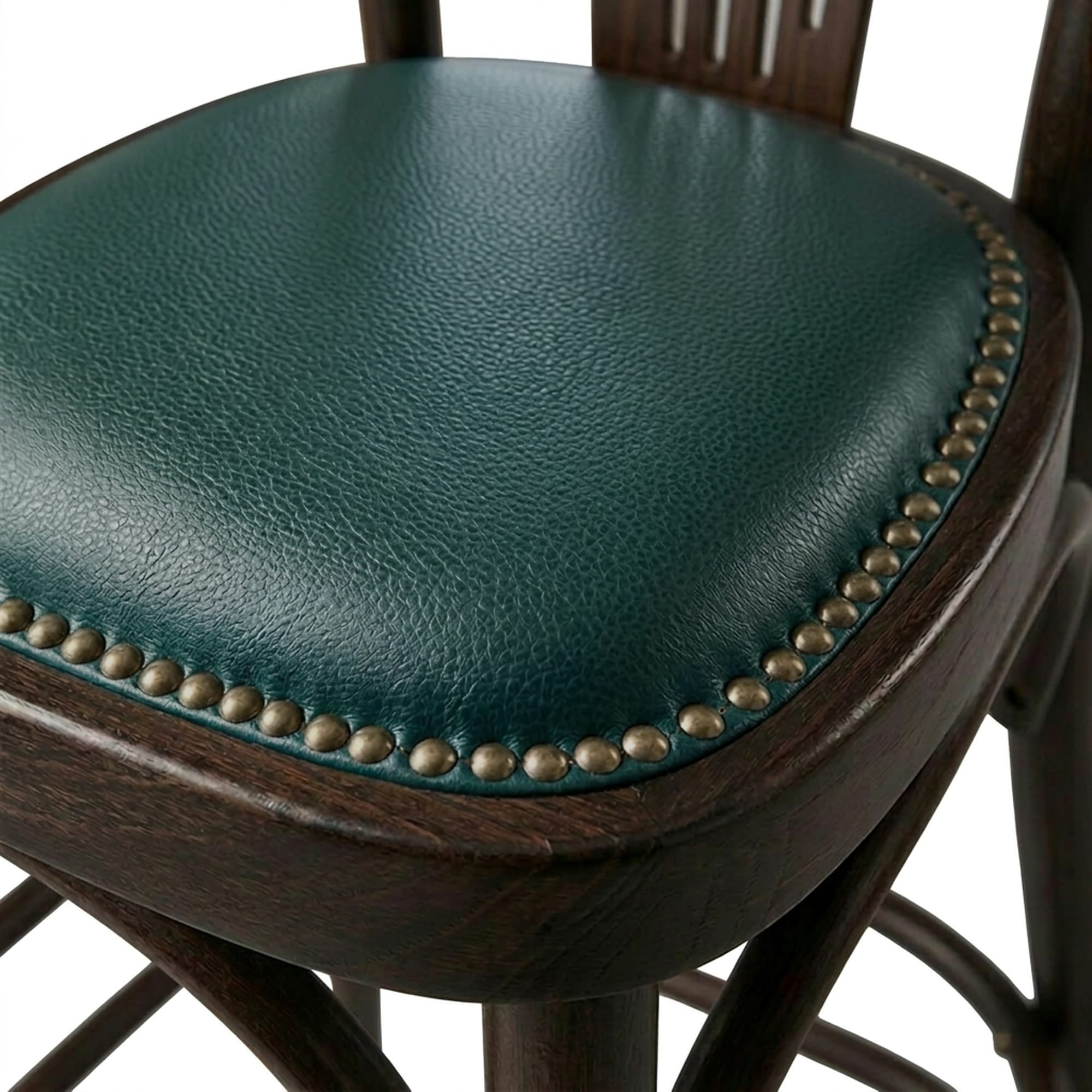 A-130 groene zitting Barkruk A-130 walnut met groene zitting