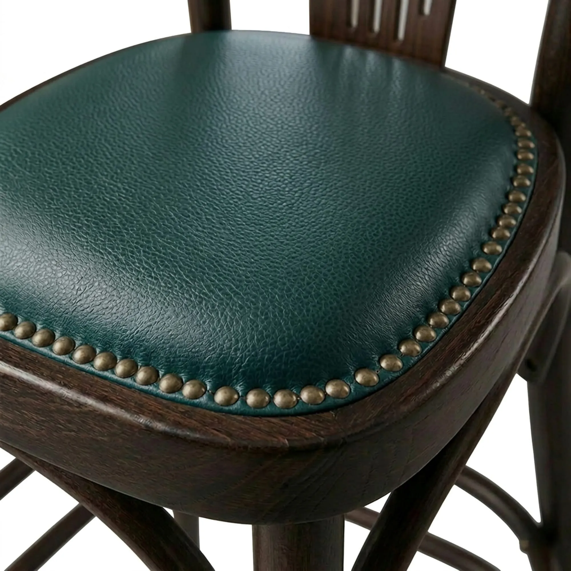 A-130 groene zitting Barkruk A-130 walnut met groene zitting