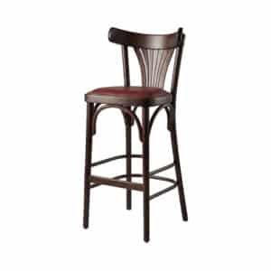 Barkruk A 130 walnut met rode zitting 300x300 - Offerte