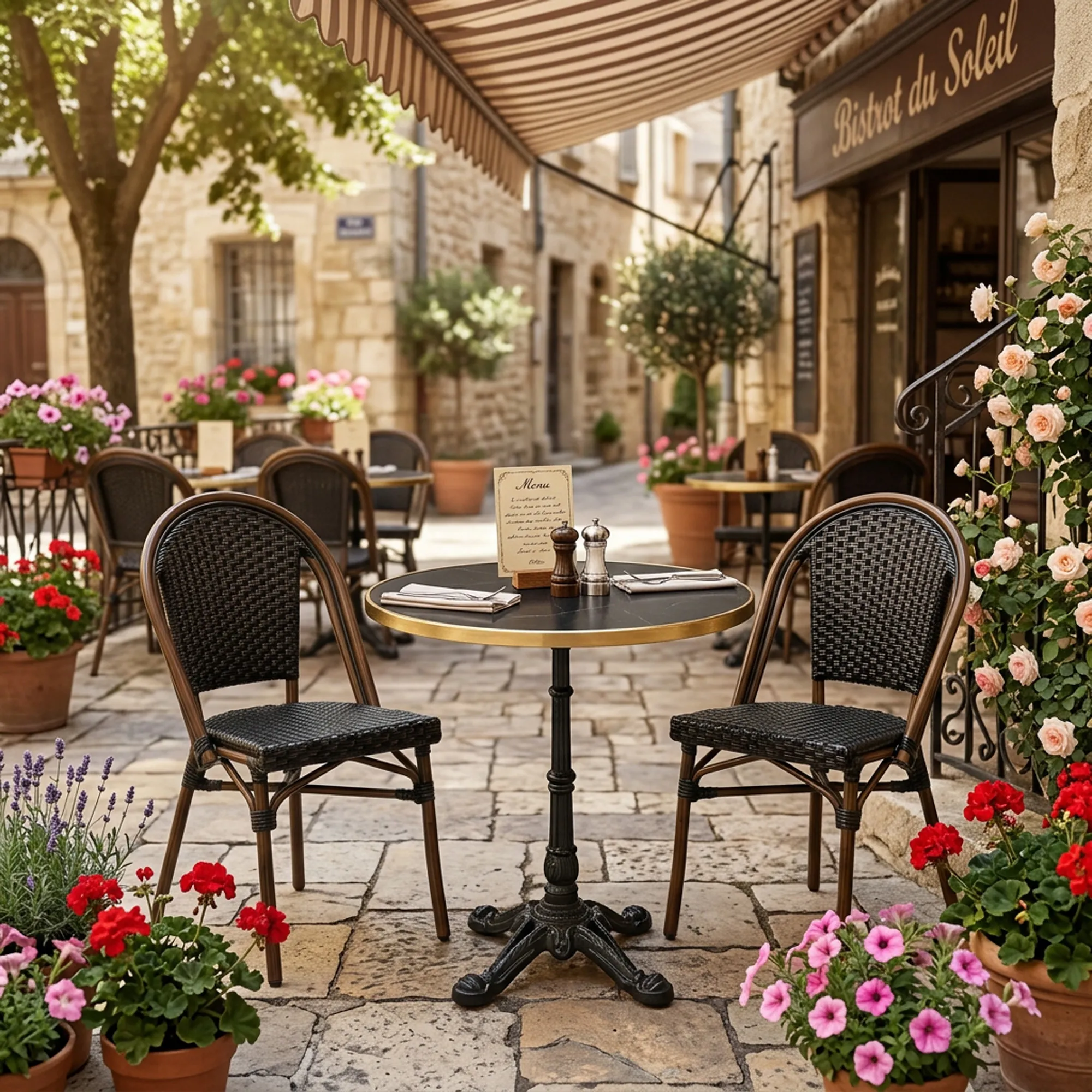 Bistro set zwart terras Bistro terrasset zwart